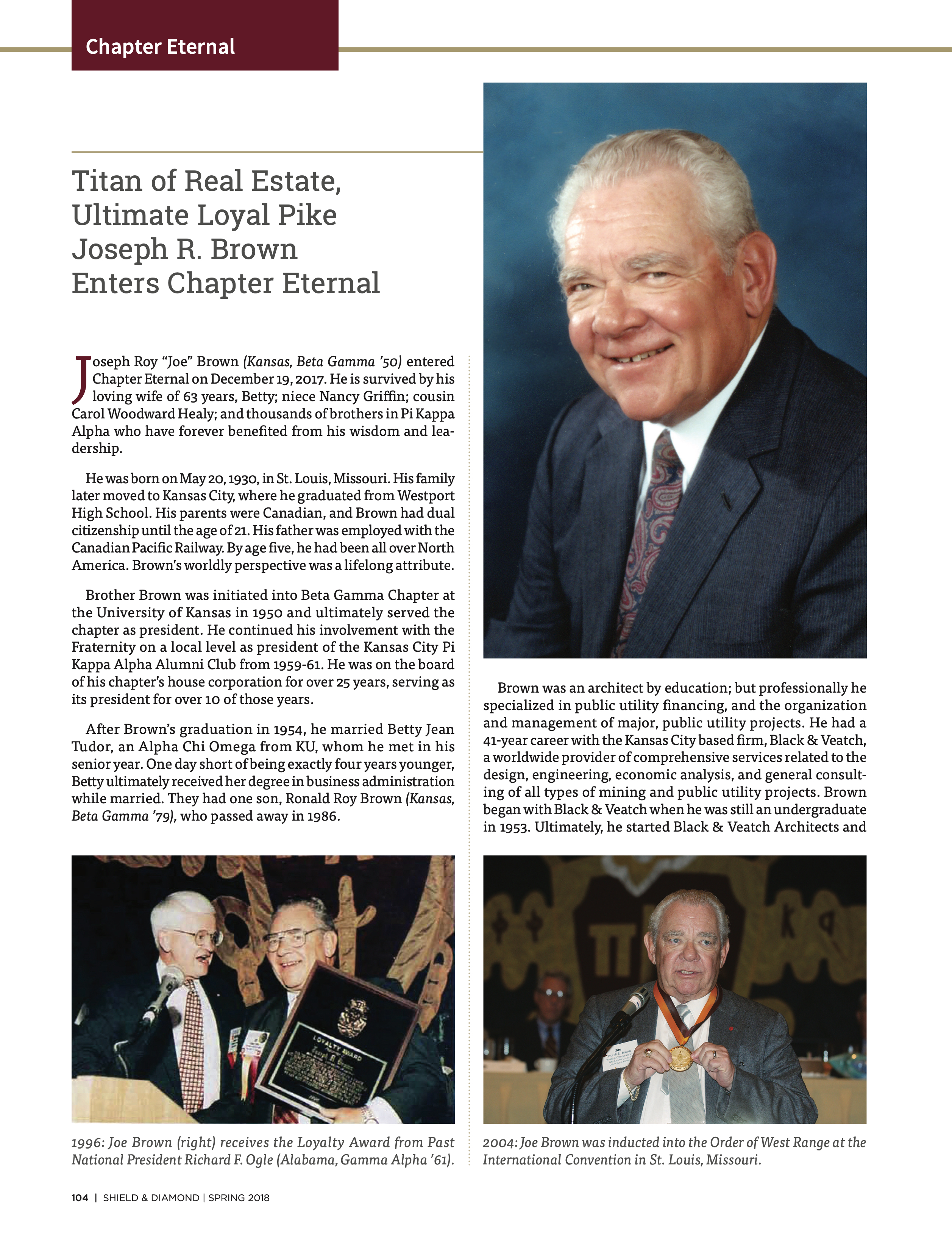 Chapter Eternal, Spring 2018